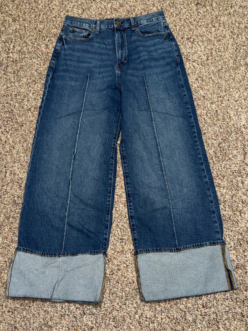 Women's size 12 jeans high rise wide leg Dark Blue Wide-Leg Women's Jeans